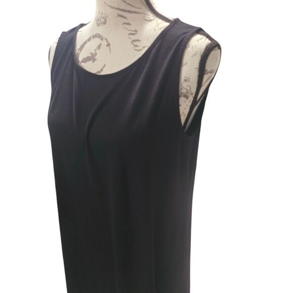 Eileen Fisher Viscose Tank Dress In Black Women's Medium - Picture 5 of 9